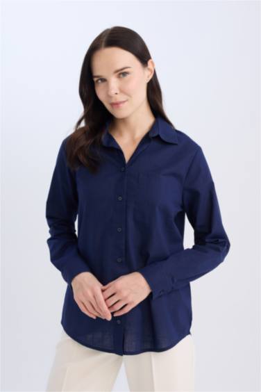 Regular Fit Basic Pocket Long Sleeve Shirt