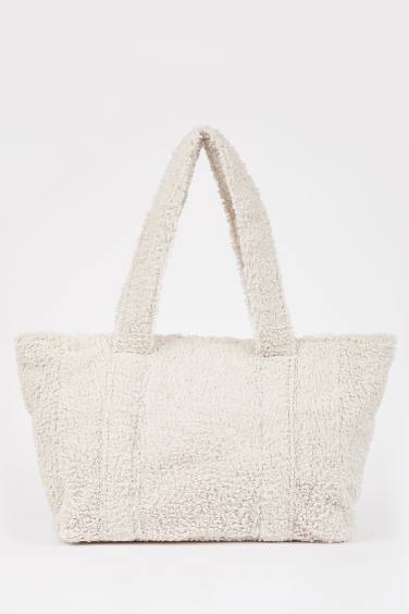 Woman Faux Fur Tote Shoulder Bag