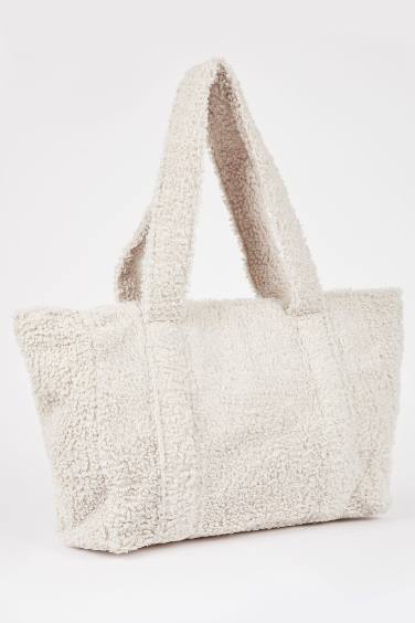 Woman Faux Fur Tote Shoulder Bag