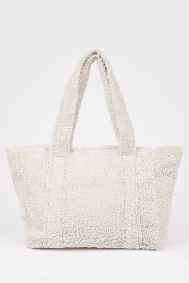 Woman Faux Fur Tote Shoulder Bag