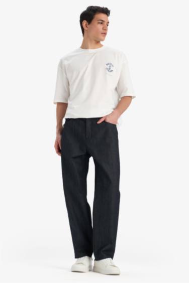 T-shirt oversize en coton imprimé à col rond et manches courtes