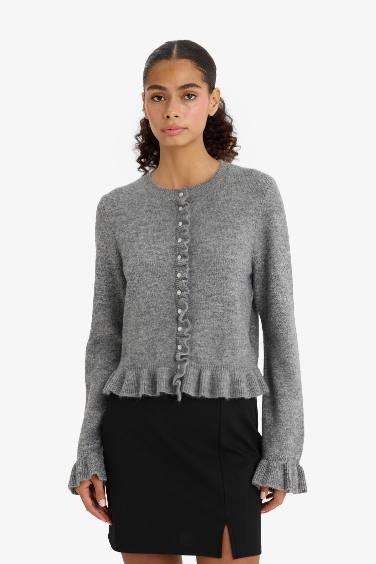 Mini Jupe noire droite à taille normale avec fente