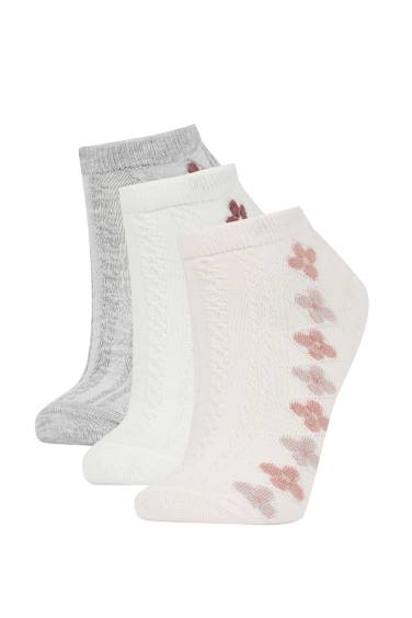 Lot de 3 paires de chaussettes courtes en coton pour femme