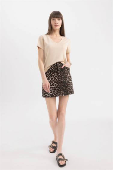 Regular Fit V Neck Basic Short Sleeve T-Shirt