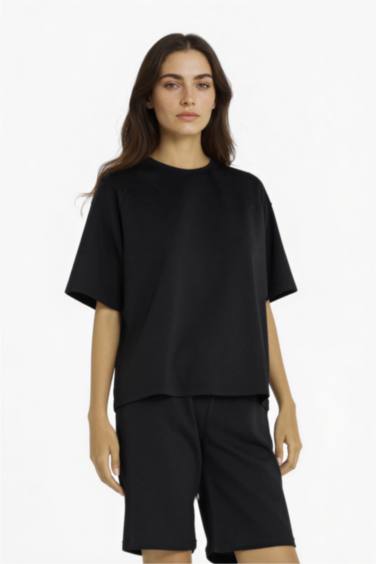 Regular Fıt İnce Sweatshirt Kumaşı Bermuda - Görsel 3