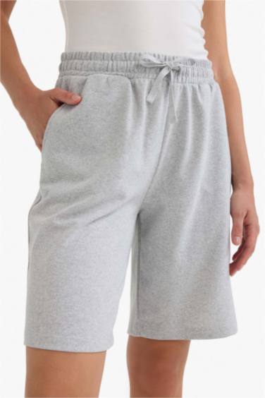 Regular Fıt İnce Sweatshirt Kumaşı Bermuda - Görsel 8