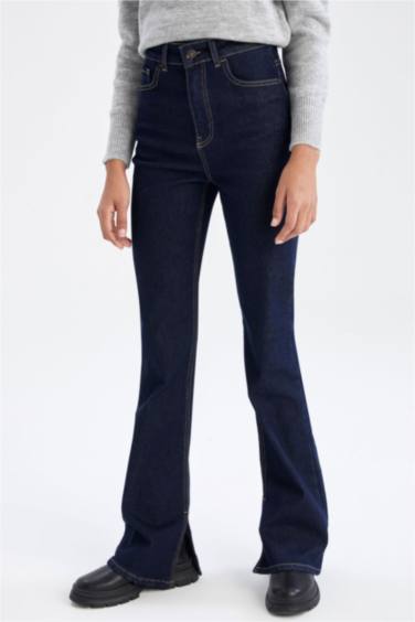 Flare Fıt Yüksek Bel Ekstra Uzun Jean Pantolon