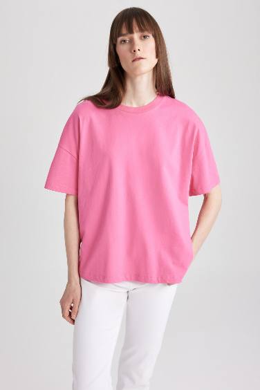 Oversize Fit Crew Neck Short Sleeve T-Shirt