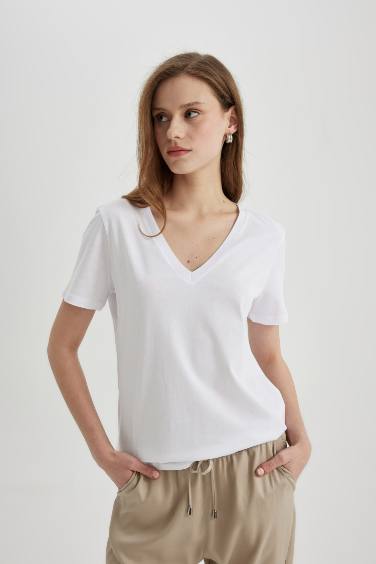 تيشيرت نص ردن بياخة V قصة عادية