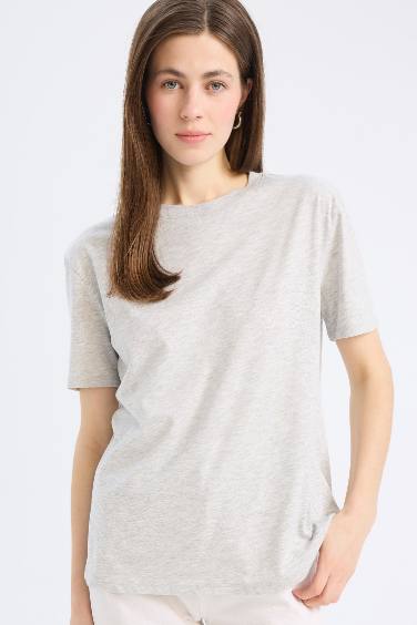 Regular Fit Crew Neck Basic Cotton T-Shirt