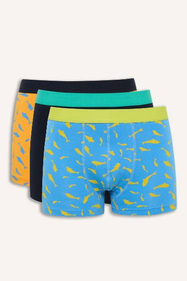 Regular Fit Hayvan Baskılı 3'lü Boxer