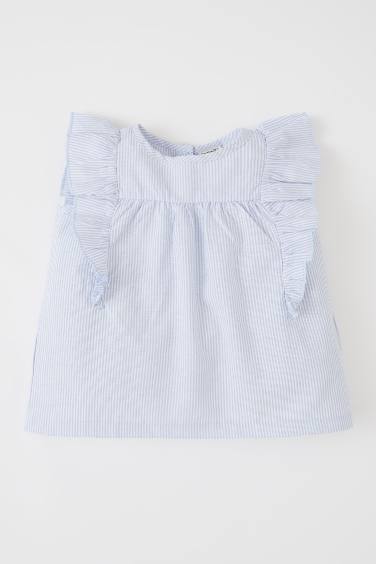 Long Sleeve Frill Detail Poplin Shirt