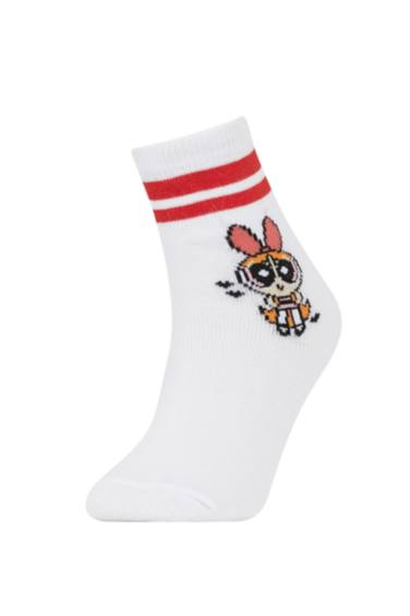Kız Çocuk PowerPuff Gırls 2'li Pamuklu Uzun Çorap