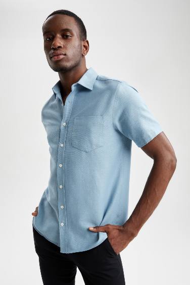 Regular Fit Short Sleeve One Side Pocket Shirt