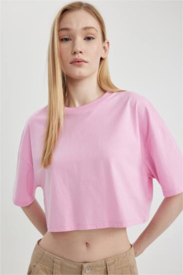 تيشيرت نص كم قصة فضفاضة