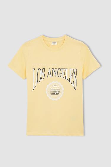 Boy Regular Fit Short Sleeve Los Angeles Print T-Shirt