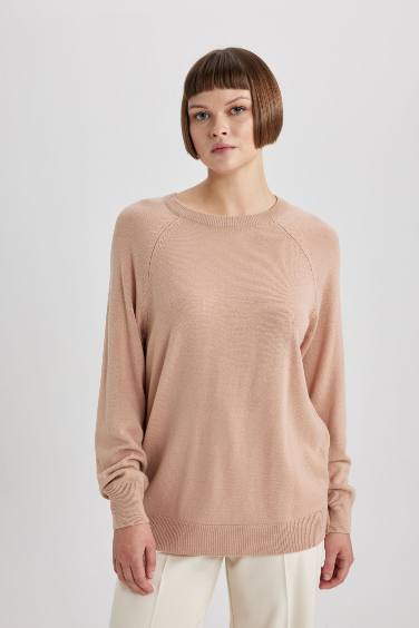 Relax Fit Crew Neck Basic Knitted Pullover