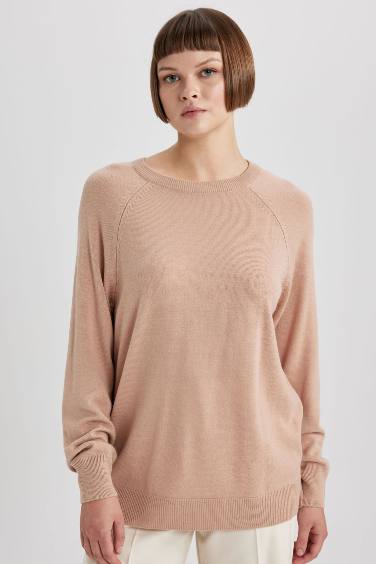 Relax Fit Crew Neck Basic Knitted Pullover