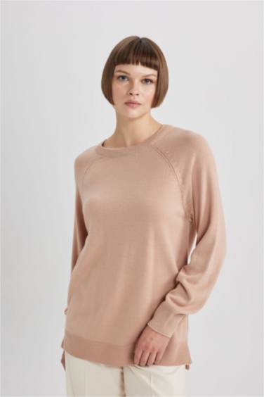 Relax Fit Crew Neck Basic Knitted Pullover