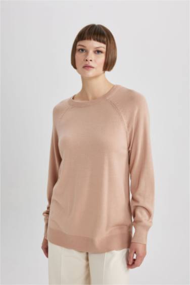 Relax Fit Crew Neck Basic Knitted Pullover