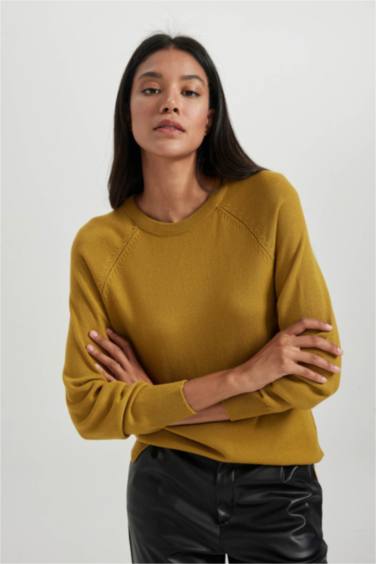 Relax Fit Crew Neck Basic Knitted Pullover