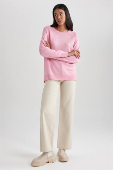 Relax Fit Crew Neck Basic Pullover