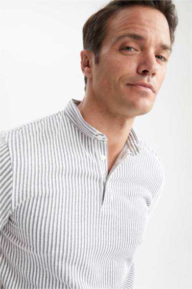 Modern Fit Polo Neck Striped Short Sleeve T-Shirt