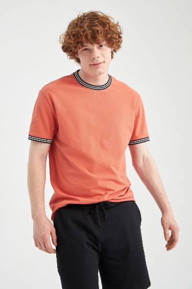 Regular Fit Short Sleeve Stripe Detail T-Shirt