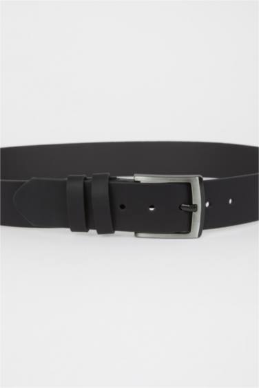 حزام رجالي جلد صناعي بمشبك مستطيل