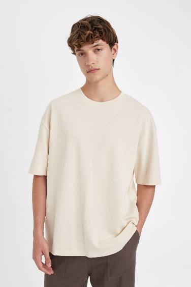 Oversize Fit Crew Neck Heavy Fabric Basic T-Shirt