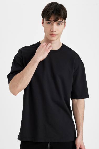 Oversize Fit Crew Neck Short Sleeve Heavy Fabric Basic T-Shirt