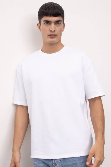 Oversize Fit Crew Neck Heavy Fabric Basic  T-Shirt