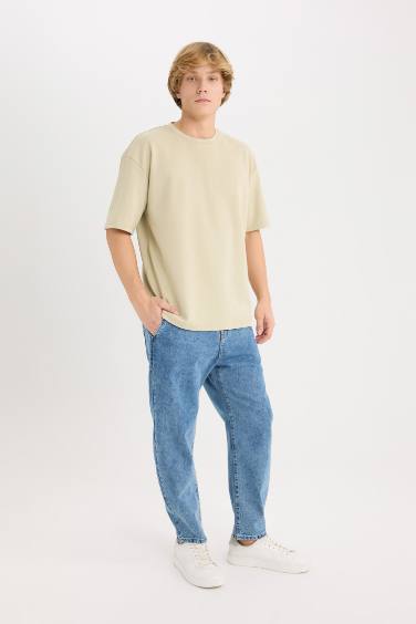 Футболка из хлопка оверсайз с круглым вырезом