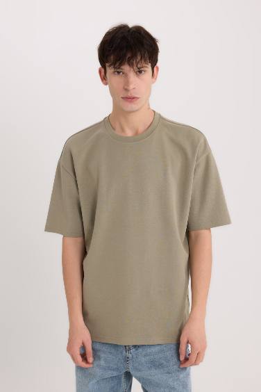 Oversize Fit Crew Neck Heavy Fabric Basic T-Shirt