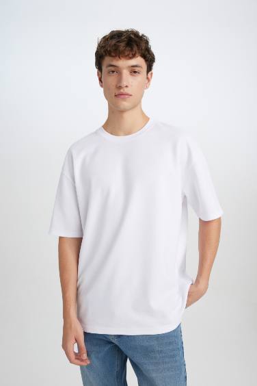 Oversize Fit Crew Neck Heavy Fabric Basic  T-Shirt