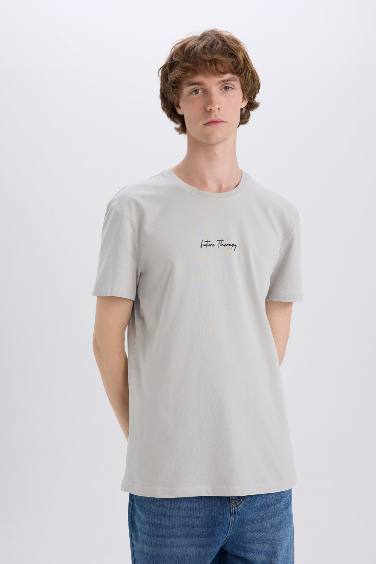 Slim Fit Crew Neck Printed Short Sleeve T-Shirt