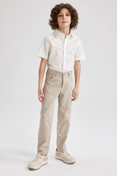 Regular Fit Gabardine Trousers