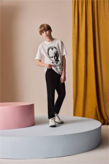 Boy Straight Leg Gabardine Trousers