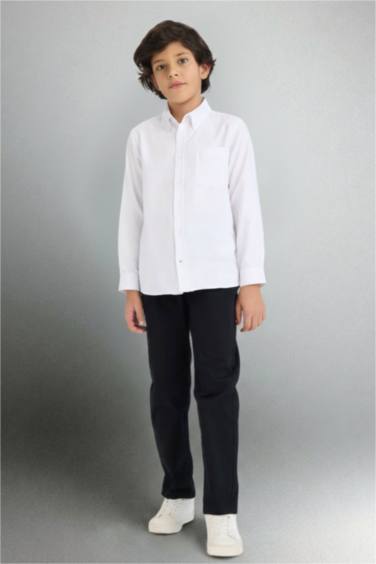 Düz Paça Basic Düz Gabardin Pantolon Erkek Çocuk