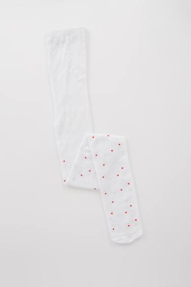 Girl Heart Patterned Banana Pantyhose