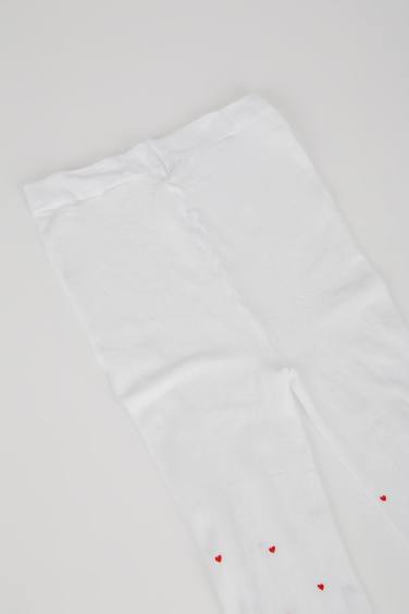 Girl Heart Patterned Banana Pantyhose