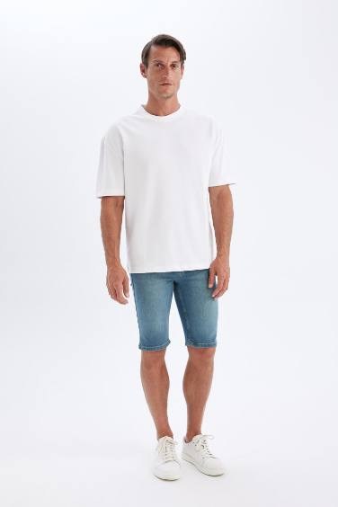 Skinny Fit Denim Shorts