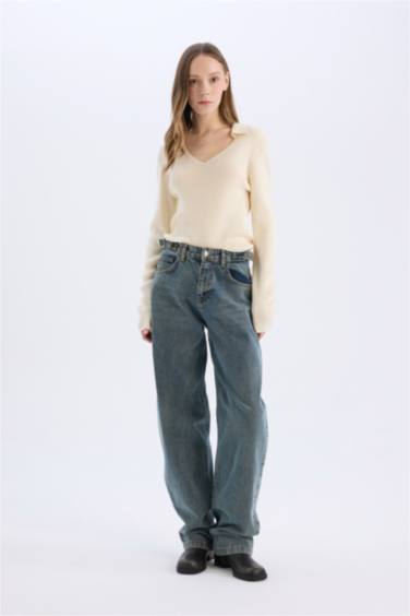 Coool Slim Fit Dar Kesim Polo Yaka Crop Triko Kazak