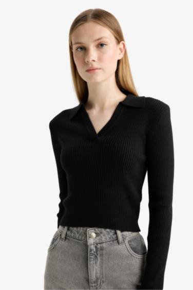 Coool Slim Fit Dar Kesim Polo Yaka Triko Kazak