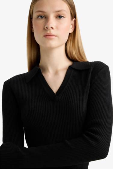 Coool Slim Fit Dar Kesim Polo Yaka Triko Kazak