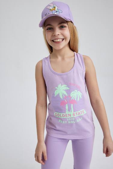 Girl Regular Fit Slogan Print Vest