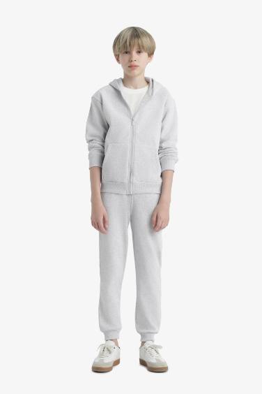 Erkek Çocuk Kapüşonlu Okul Fermuarlı Sweatshirt