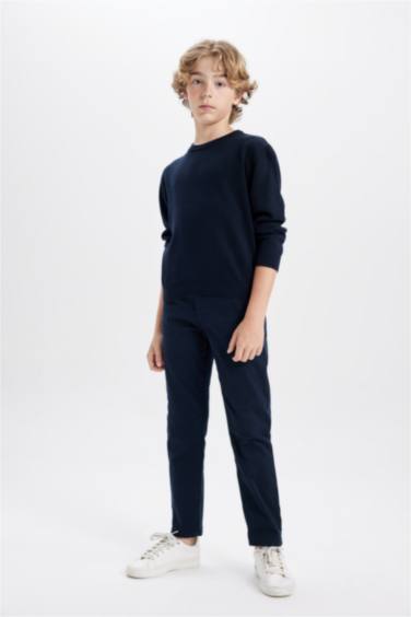 Свитер базовый с круглым вырезом для мальчиков, Школьная коллекция