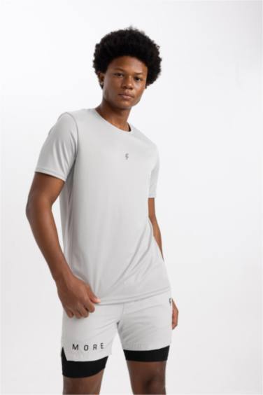 T shirt Coupe slim raccourcie Imprimé Col rond