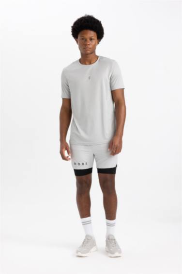 T shirt Coupe slim raccourcie Imprimé Col rond